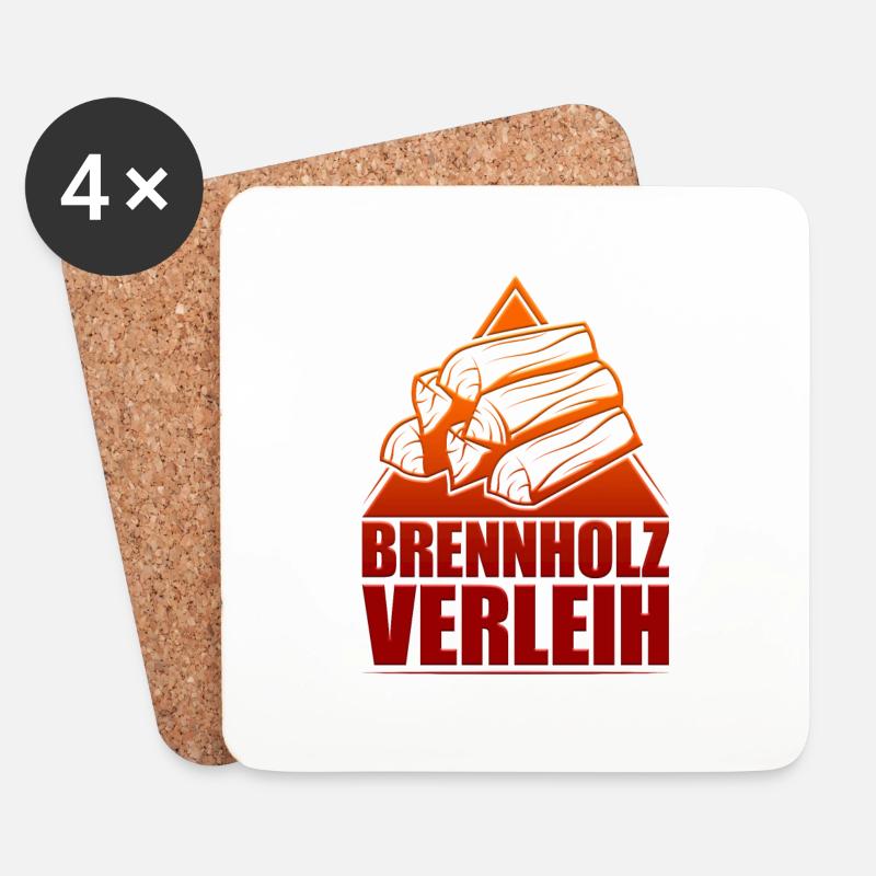 Brennholz Verleih - Untersetzer (4er-Set) - Weiß