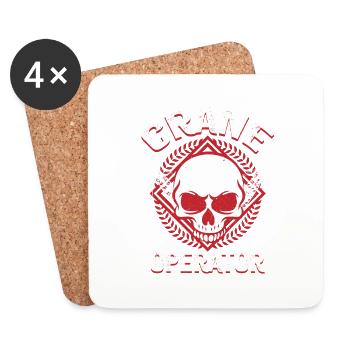 Crane operator Crane driver - Coasters (set of 4) - white - Front