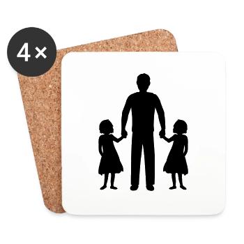 Dad Daughters Twins - Coasters (set of 4) - white - Front