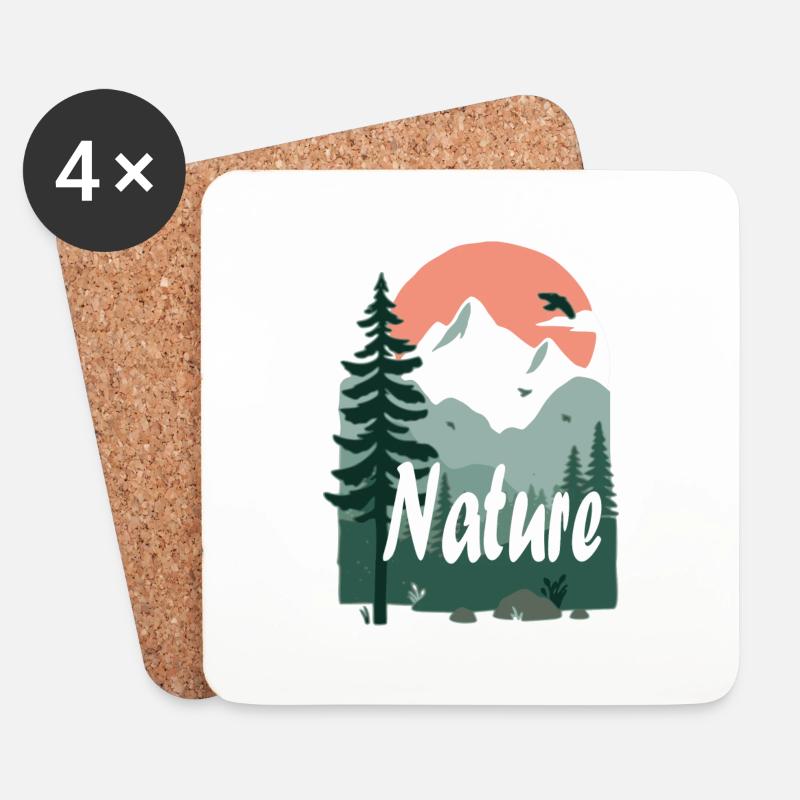 Natur - Untersetzer (4er-Set) - Weiß