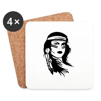Indian woman - Coasters (set of 4) - white - Front