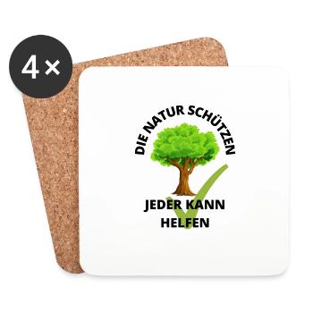 Die Natur schützen - Untersetzer (4er-Set) - Weiß - Vorne