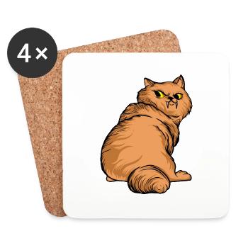 Lustige Katzen 24 - Untersetzer (4er-Set) - Weiß - Vorne