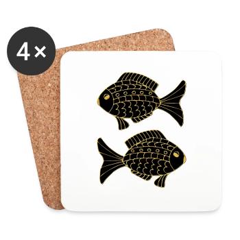 poisson - Dessous de verre (lot de 4) - blanc - Devant