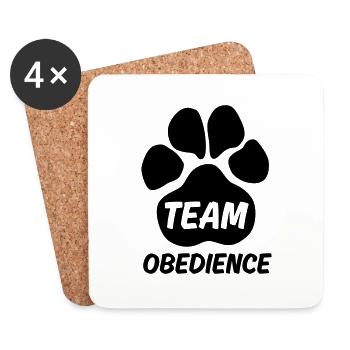 Équipe Obedience - Sport canin - Patte de chien - Dessous de verre (lot de 4) - blanc - Devant