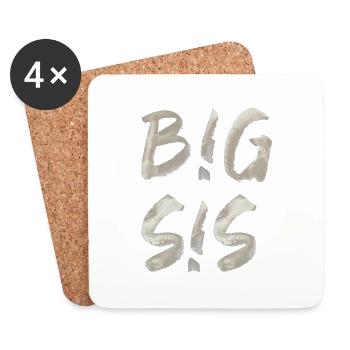 big sis SChrift grande sœur rengaine enfants - Dessous de verre (lot de 4) - blanc - Devant