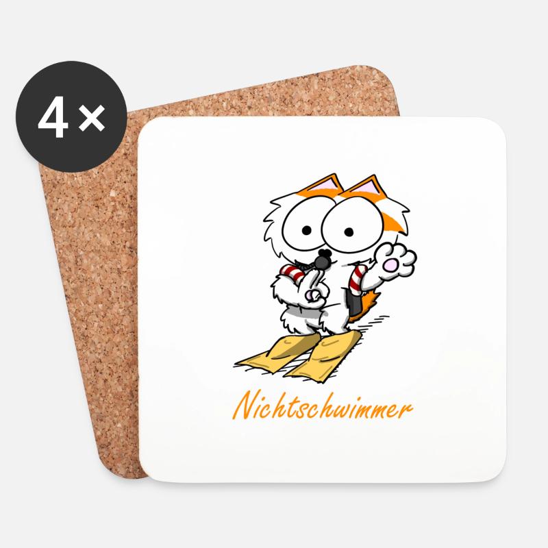Nichtschwimmer - Untersetzer (4er-Set) - Weiß