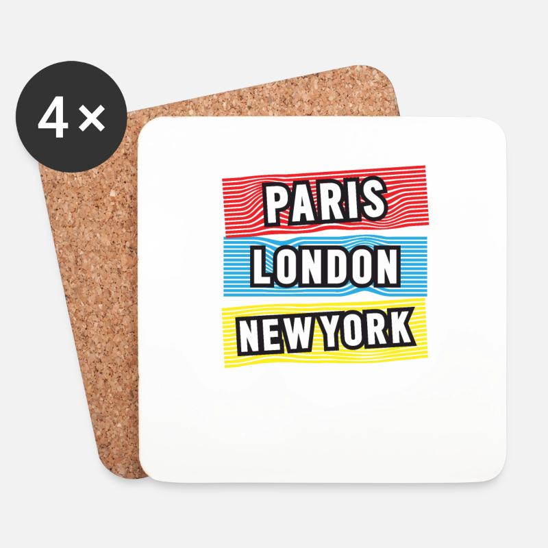 Paris newyork london wartet auf mich - Untersetzer (4er-Set) - Weiß