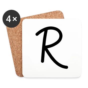 R - Untersetzer (4er-Set) - Weiß - Vorne