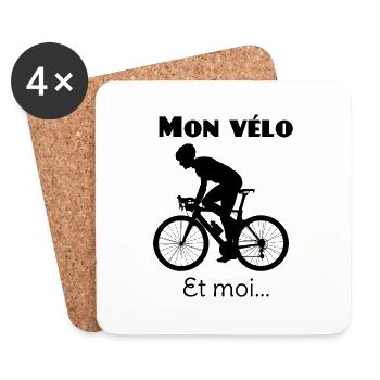 mon velo et moi - Dessous de verre (lot de 4) - blanc - Devant
