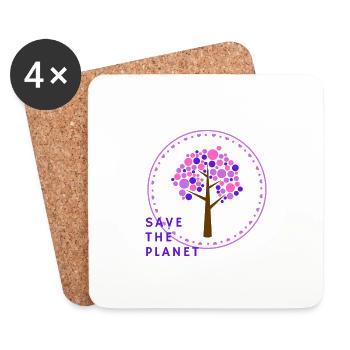 Save The Planet ! - Dessous de verre (lot de 4) - blanc - Devant