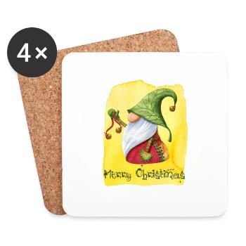 118 Christmas gnomes shirt vintage winter cool - Coasters (set of 4) - white - Front