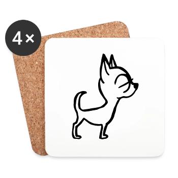 Chihuahua - Dessous de verre (lot de 4) - blanc - Devant