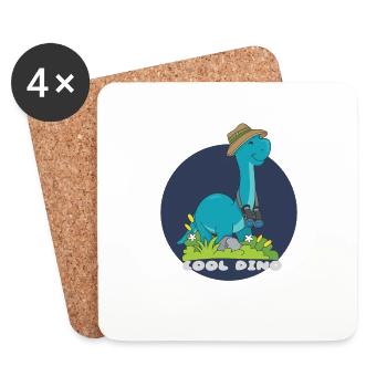 Cool Dino - Dessous de verre (lot de 4) - blanc - Devant