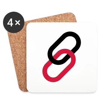 Link als Symbol - Untersetzer (4er-Set) - Weiß - Vorne