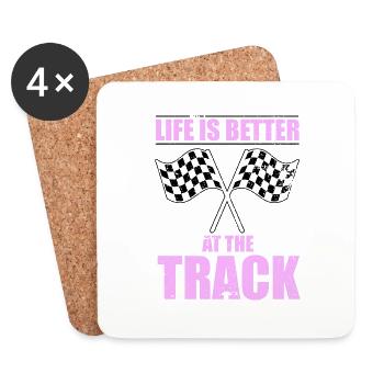 Rapide ou inintéressant Racing Girl Motorsport - Dessous de verre (lot de 4) - blanc - Devant