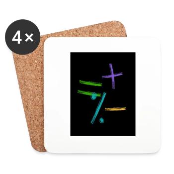Mathematik - Untersetzer (4er-Set) - Weiß - Vorne