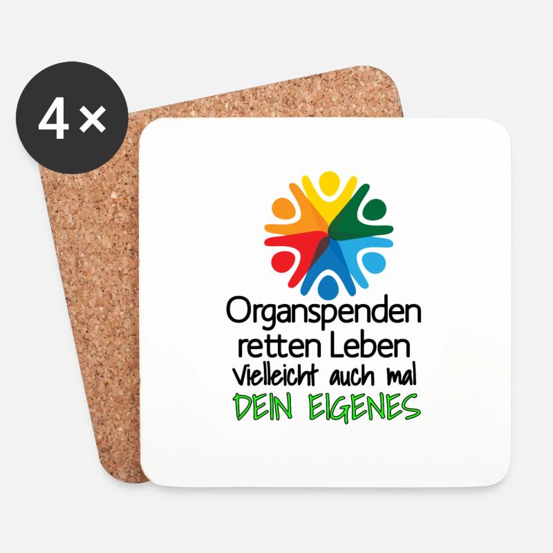 Organspenden retten Leben 22 - Untersetzer (4er-Set) - Weiß