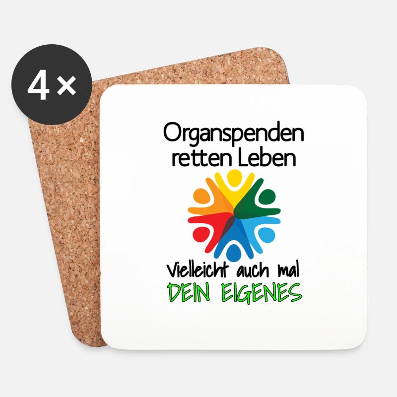 Organspenden retten Leben 24 - Untersetzer (4er-Set) - Weiß