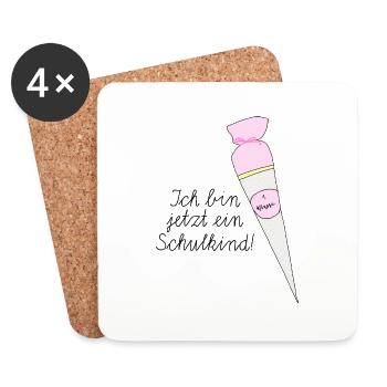 Schulanfang - Mädchen - Untersetzer (4er-Set) - Weiß - Vorne