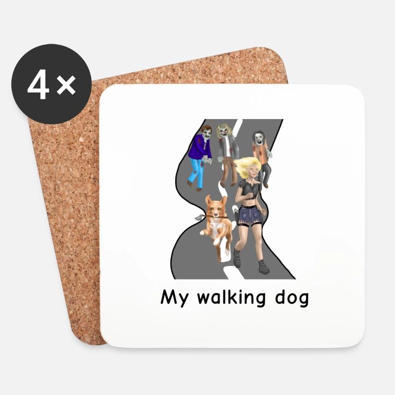 Zombie RunEdition: walking dog - Untersetzer (4er-Set) - Weiß