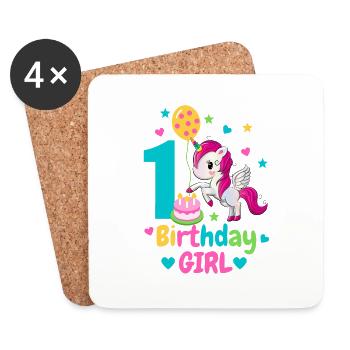 1st birthday. first birthday - Coasters (set of 4) - white - Front