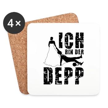 ICH BIN DER DEPP JGA JUNGGESELLENABSCHIED - Untersetzer (4er-Set) - Weiß - Vorne
