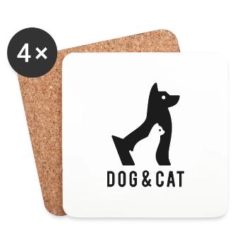 Dog & Cat - Untersetzer (4er-Set) - Weiß - Vorne
