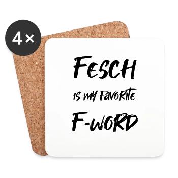 Fesch est mon F-Word préféré - Dessous de verre (lot de 4) - blanc - Devant