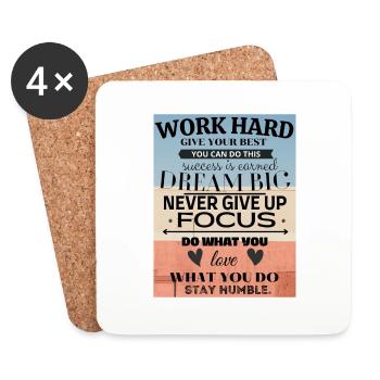 Hard work - Coasters (set of 4) - white - Front