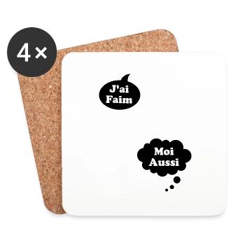 J'ai Faim Moi Aussi Cadeau Humour De Grossesse - Dessous de verre (lot de 4) - blanc - Devant
