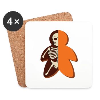 Character Pöppel Skeleton Orange - Coasters (set of 4) - white - Front
