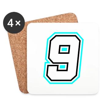 9 Zahl symbol - Untersetzer (4er-Set) - Weiß - Vorne