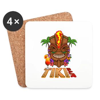 Tiki Paradise Tiki Bar Hawaii Été - Dessous de verre (lot de 4) - blanc - Devant