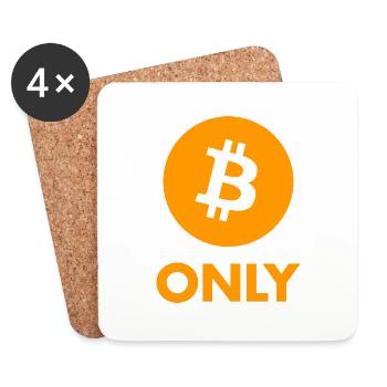 Bitcoin Only Orange - Bitcoin Maximalist - Logo - Coasters (set of 4) - white - Front