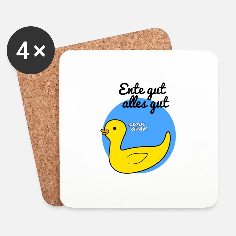 Ente gut, alles gut - Untersetzer (4er-Set) - Weiß