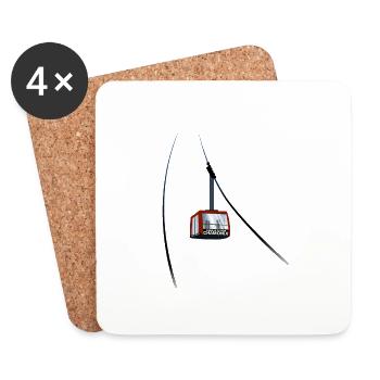 Gondola Aiguille du Midi Chamonix leewarddesign - Coasters (set of 4) - white - Front