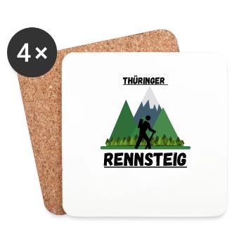 Rennsteig Thüringen Wandern Berge thüringer Wald - Untersetzer (4er-Set) - Weiß - Vorne