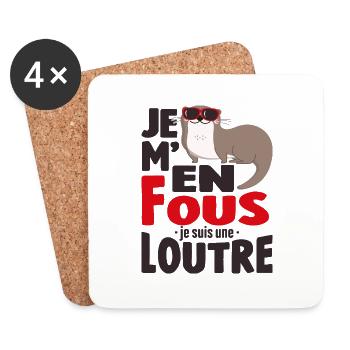 Je M'en Fous Je Suis Une Loutre Cadeau - Dessous de verre (lot de 4) - blanc - Devant