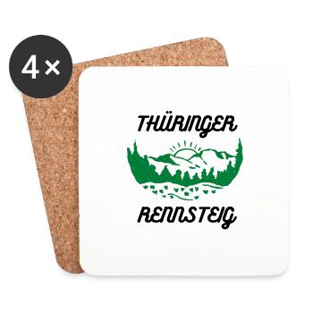 Rennsteig Thüringer Wald Wandern Thüringen grün - Untersetzer (4er-Set) - Weiß - Vorne