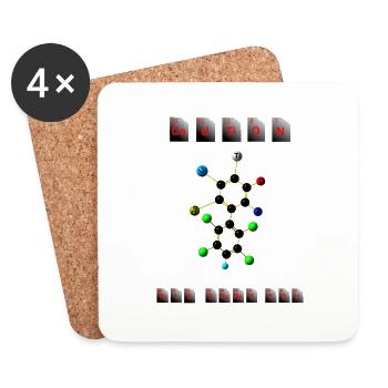 Caution - Rosie Aldrich - Coasters (set of 4) - white - Front