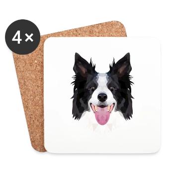 Polyart Border Collie - Untersetzer (4er-Set) - Weiß - Vorne
