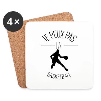 Je Peux Pas J'ai basket - J'Peux Pas J'ai basket - Dessous de verre (lot de 4) - blanc - Devant