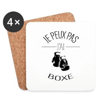 j'peux pas j'ai boxe - Dessous de verre (lot de 4) - blanc - Devant
