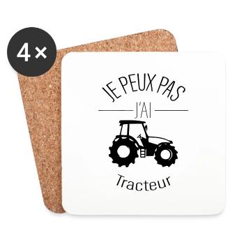 JE PEUX PAS J'AI TRACTEUR - Dessous de verre (lot de 4) - blanc - Devant