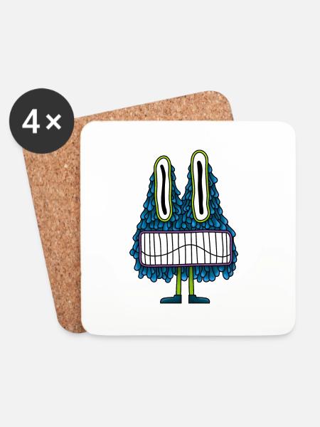 Monster 2 - Untersetzer (4er-Set) - Weiß