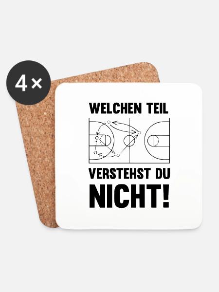 Welchen Teil verstehst du nicht Basketball - Untersetzer (4er-Set) - Weiß
