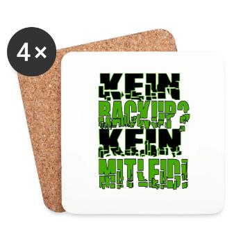 Kein Backup? Kein Mitleid! - Untersetzer (4er-Set) - Weiß - Vorne