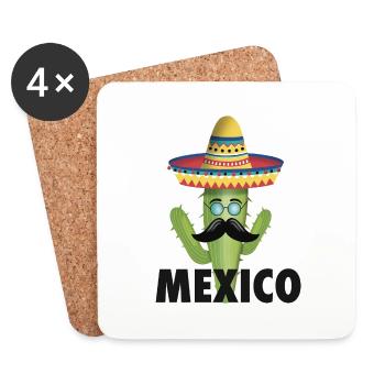 Mexique - Dessous de verre (lot de 4) - blanc - Devant