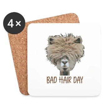 Bad Hair Day - Coasters (set of 4) - white - Front